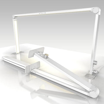LED Desk Lamp 36W, 4000-6000K Dimmable Table Lamp, 3 Lighting Modes, Square Desk Light for Study, Model Building, Painting, Crafting-White