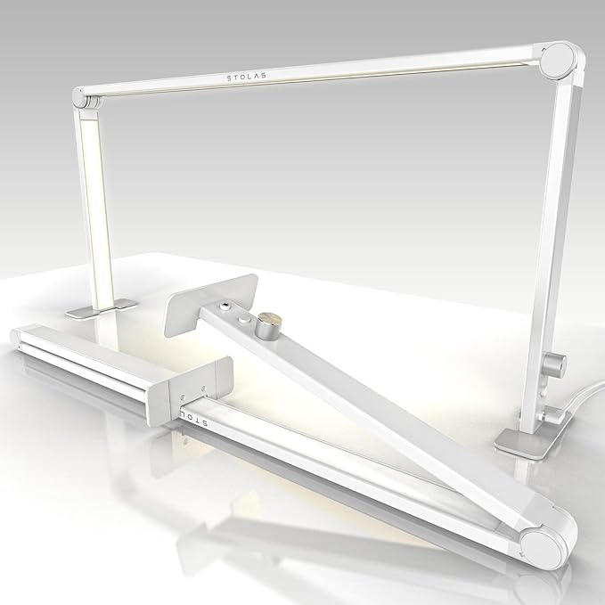 LED Desk Lamp 36W, 4000-6000K Dimmable Table Lamp, 3 Lighting Modes, Square Desk Light for Study, Model Building, Painting, Crafting-White