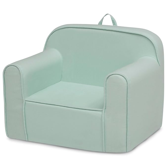 Delta Children Cozee Chair -Foam Kids Chair for Ages 18 Months and Up, Sage