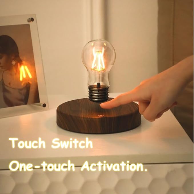 Magenetic Levitating Lamp, Floating Light Bulb, Auto Rotating LED Table Lamp Night Light for Home/Room/Office Decor