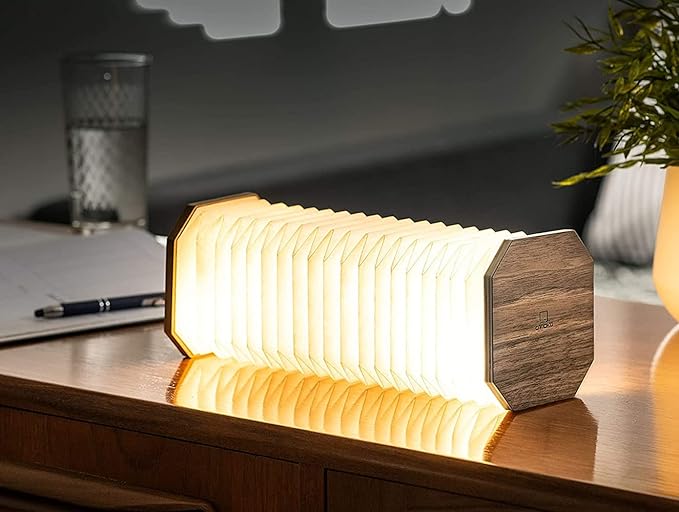 Gingko Natural Walnut Wood Smart Accordion Lamp