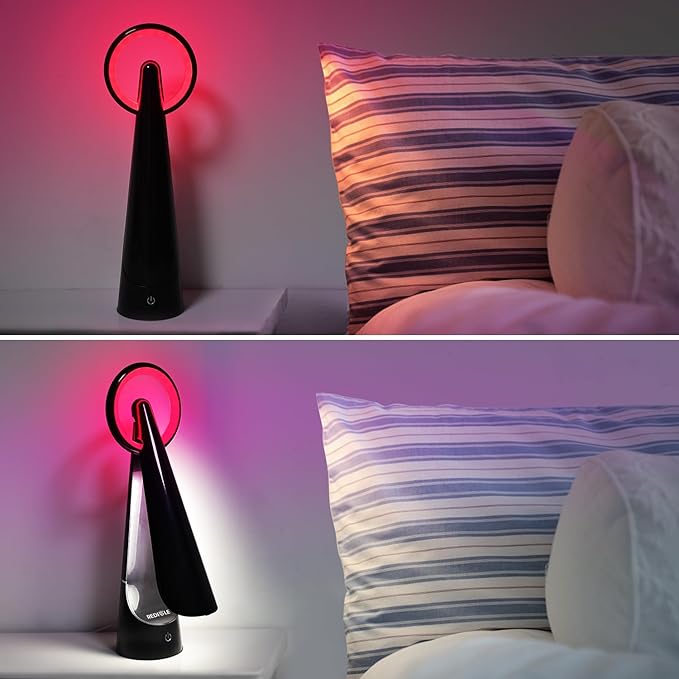 Upgraded LED Desk Lamp Also A Night Light with 7 Colours Change, Eye-Caring Table Lamp with USB Charging Port Suitable for Table Bedroom Bedside Office Study,8W (Black)