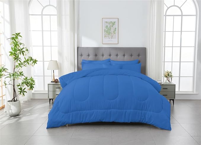 3 Piece Solid Color All Season Bedding Comforter Set Microfiber Soft Lightweight Bedding Set for Kids Teens Adults Room Decor with 1 Comforter and 2 Pillowcases King