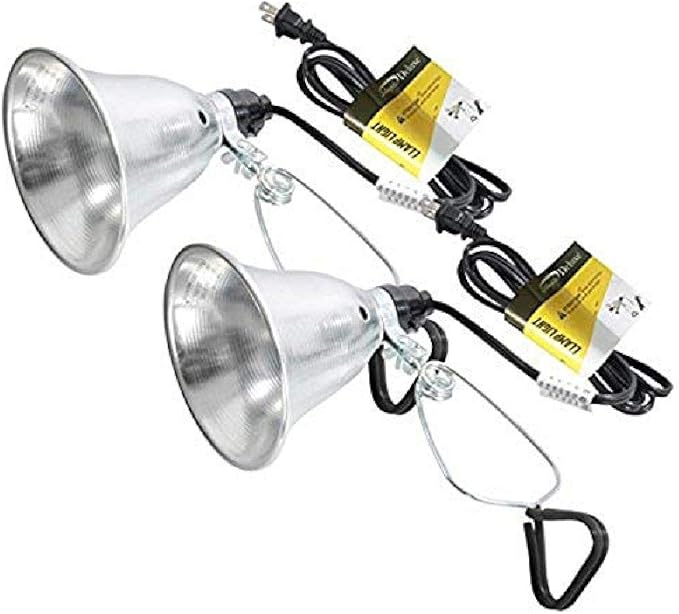 Simple Deluxe Clamp Lamp Light 60 Watt with 5.5 Inch Aluminum Reflector (no Bulb Included), 6 Feet Cord, 2 Pack, Black