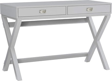 Linon Grey 2-Drawer Writing Jaycee Desk