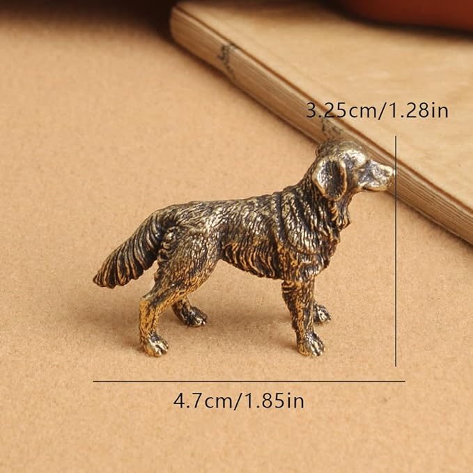 Solid Brass Sheepdog Statue - Vintage Decor Piece for Desk or Shelf for Dog Lovers(Sheepdog)
