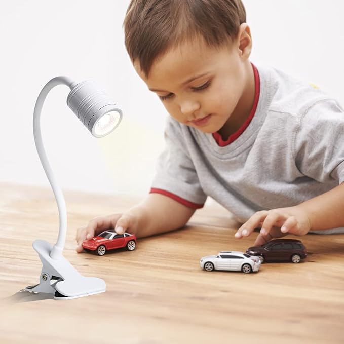 EAGLOD LED 3 Brightness Clamp Light，Portable Clip Light LED Lamp, USB Plug Clip on Desk Lamp,360°Flexible Gooseneck Night Reading Light,Desk/Table Bedside Headboard,Nail Art,Tattoo Lamp
