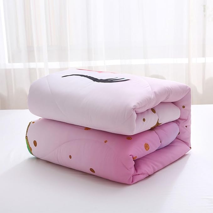 Unicorn Queen Bedding Sets for Girls Kids Comforter Set Queen Size with 2 Pillowcases Pink and Rainbow Unicorn Room Decor for Girls Bedroom Ultra Soft Machine Washable Toddler Bed Set
