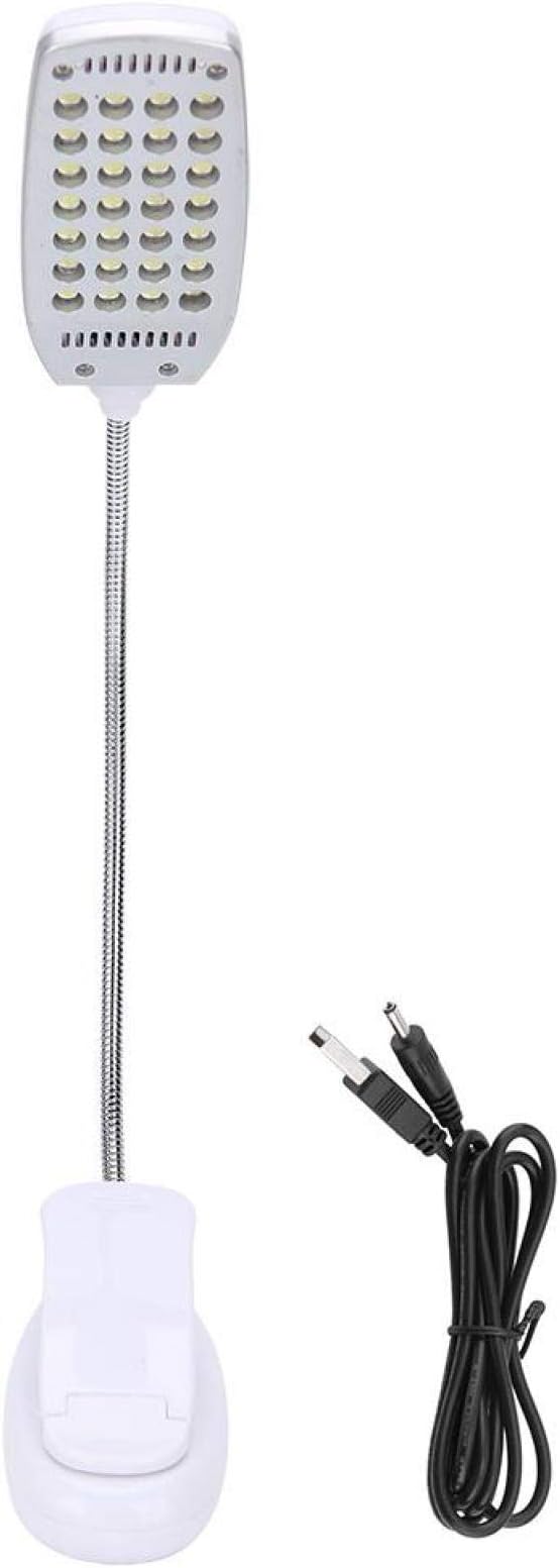 Haofy 6W Desk Lamp 28 LED Clip on Reading Light Clamp Book Light 360 Degree Rotating Table Desk Lamp Eye-Care Lamp Bedside Reading Light USB Rechargeable/Battery