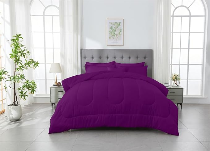3 Piece Solid Color All Season Bedding Comforter Set Microfiber Soft Lightweight Bedding Set for Kids Teens Adults Room Decor with 1 Comforter and 2 Pillowcases King