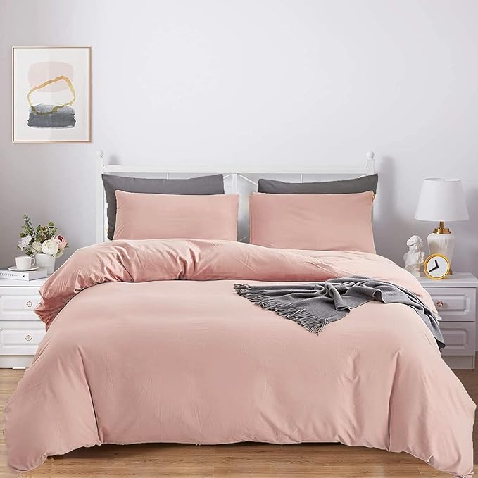 Blush Pink Comforter Set Full Size Solid Rose Pink Bedding Women Quilt Set Blush Pink Comfroter Set 3 PCs for Girls boys Teens Adult Bed Set Durable Breathable Pink Blanket