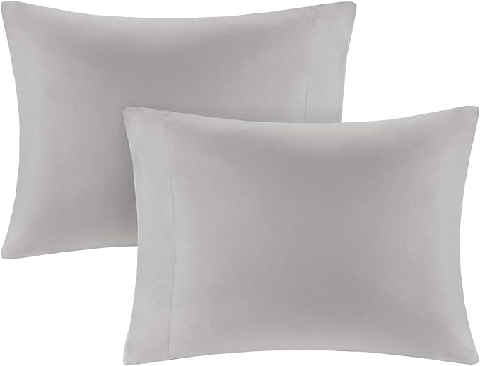 Comfort Spaces Comforter Sets with Sheets - Bed in a Bag 9 Pieces Teen Bedding Sets , Red and Grey Stripes Bedding Full, College Full Bed Set with 2 Side Pockets Bedroom Organizer