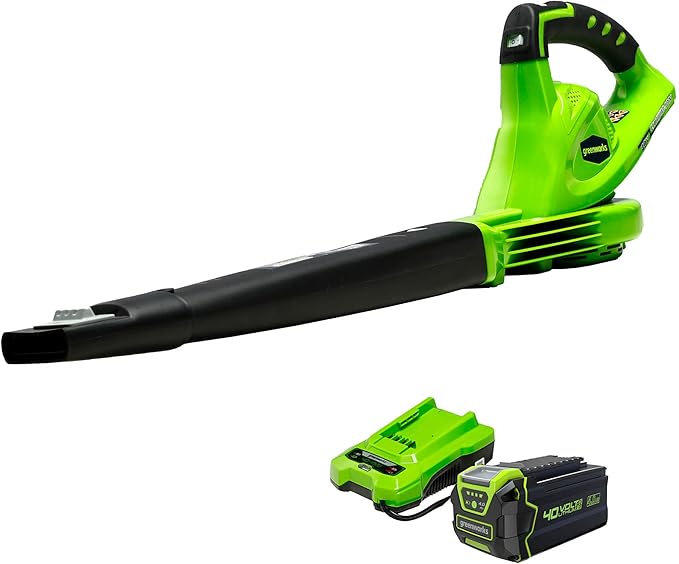 Greenworks 40V (150 MPH / 130 CFM) Cordless Leaf Blower, 4.0Ah Battery and Charger Included