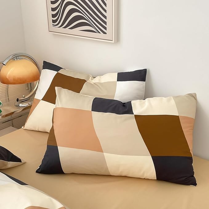 Checkerd Comforter Set California King Multicolored Grid Comforter Men Women Chic Checkered Bed Comforter White Black Plaid Buffalo Cal King Bedding Comforter All Season Hotel Quality Bed Set