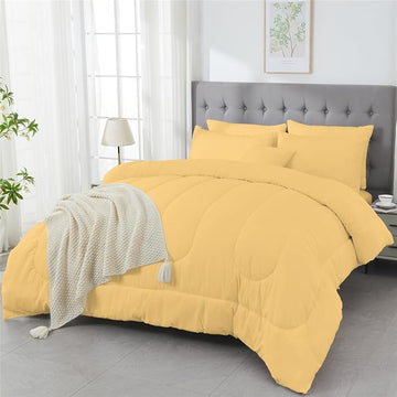 3 Piece Solid Color All Season Bedding Comforter Set Microfiber Soft Lightweight Bedding Set for Kids Teens Adults Room Decor with 1 Comforter and 2 Pillowcases Full