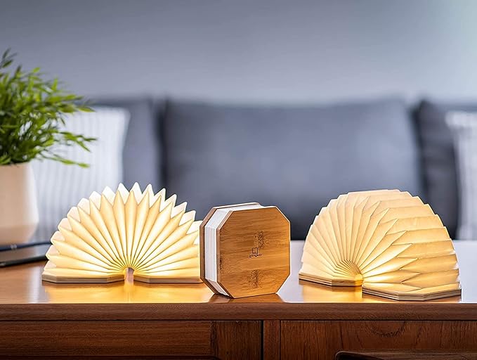 Gingko Natural Walnut Wood Smart Accordion Lamp