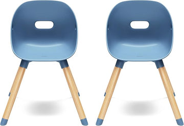 Lalo The Play Chair, Wooden and Non-Toxic Plastic Kids and Toddler Chair - Sturdy Bucket Seat and Easy to Clean Kids Chair with up to 200 lb. Weight Capacity, Set of 2 - Blueberry