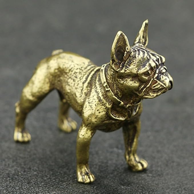 Vintage Solid Brass Miniature - Delicate Bulldog Desk Ornament for Pet Enthusiasts - Exquisite Collectible and Home Décor Accent（Bulldog）
