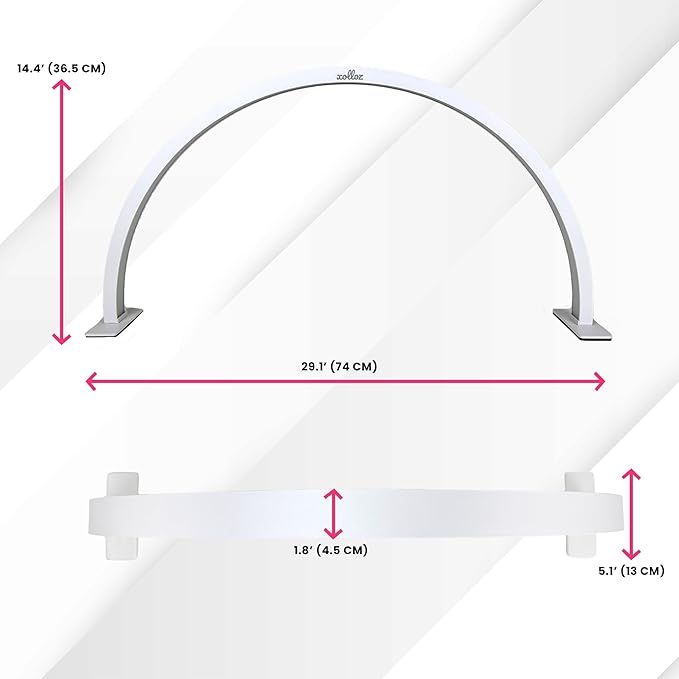 Half-Moon Nail Desk Lamp for Professionals, 3360 Lumen Led Light for Nails, Perfect Led Manicure Desk Lamp | Tattoo Light | Lash Tech Light | Manicure Light Led (White) (Button Control)
