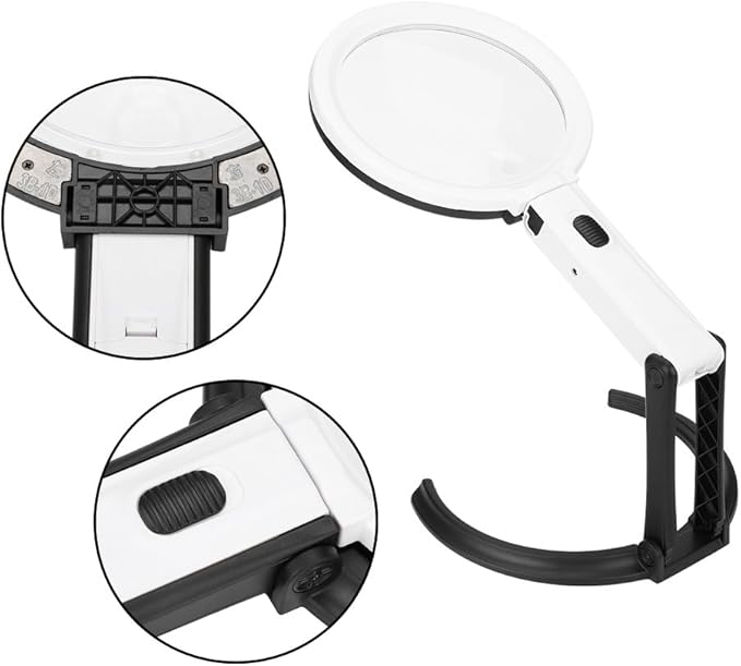 LED Table Lamp with 1.8X & 5X Magnifier, Desk Illuminated Tools Magnifying Glass for Reading Cosmetic Makeup Tattoo Manicure Lighted Magnifier