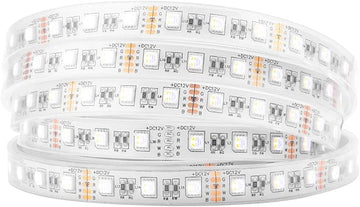 BTF-LIGHTING 5050 RGBW RGB+Warm White(2700K-3000K) 4 Colors in 1 LED Tape Light DC12V 5m 16.4ft 60LED/m Multi-Colored IP67 White 14mm PCB for Bedroom Kitchen Home Decoration(No Adapter or Controller)