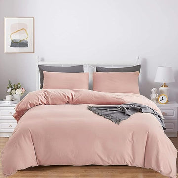 Pink Comforter King Size Pure Blush Pink Bedding Set Women Rose Pink Durable Comforter Set 3 Pieces 1 Comforter with 2 Pillowcases