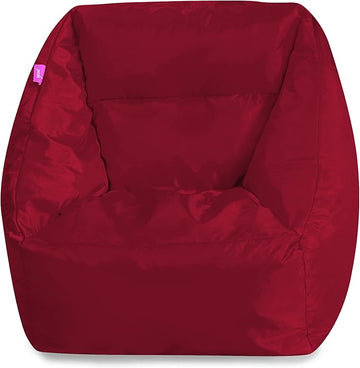 Posh Creations Structured Comfy Bean Bag Chair for Gaming, Reading, and Watching TV, Coronado Chair, Microsuede - Red