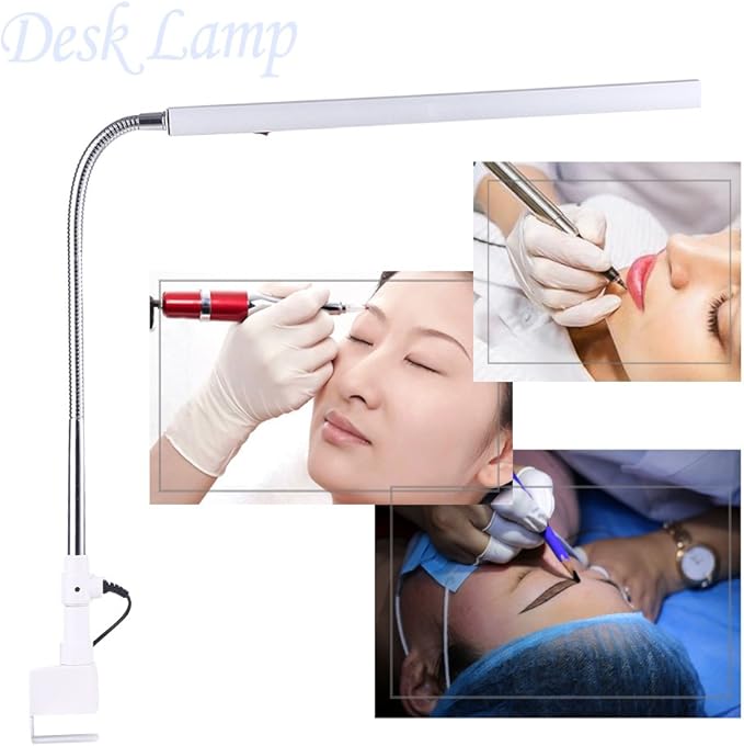 FILFEEL Tattoo Light, Ultra-Slim LED Desk 360 Degree Rotation Metal Arm Eye-Caring Office Lamp Makeup(US Plug)