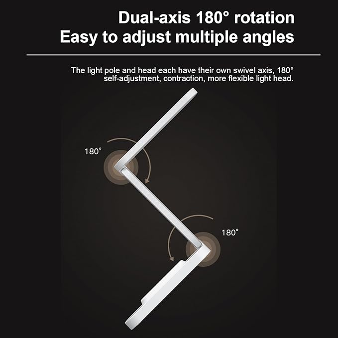 LED Desk Lamp for Office Home & Battery Operated Lamp Rechargeable Lamp Foldable & Portable Light, LED Desk Light Strip, 3 Brightness Dimmable Small Desk Lamp Wireless Reading Lamp