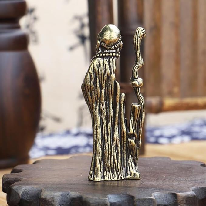 Handmade Pure Copper Dharma Arhat Statue - Stunning Home and Office Decor-Gift for Buddhism Enthusiasts（Dharma）