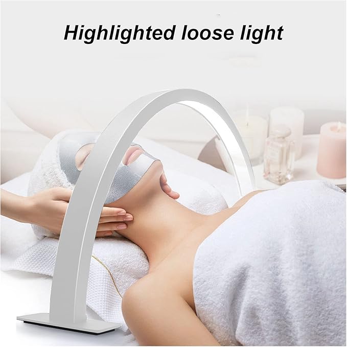 LED Half Moon Light, 25W Desktop LED Light 3000K to 6500K Desktop Beauty Lamp LED Half Moon Light Half Moon Beauty Lamp Half Moon Shaped Adjust Brightness Eyelash Beauty Lamp, White half moon light