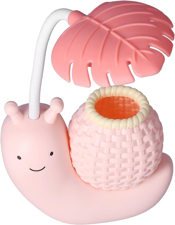 LED Desk Lamp USB Charging, Cartoon Animal LED Small Desk Lamp, Multifunction Table Lamp, LED Desk Lamp with Pen Holder for s (pink)