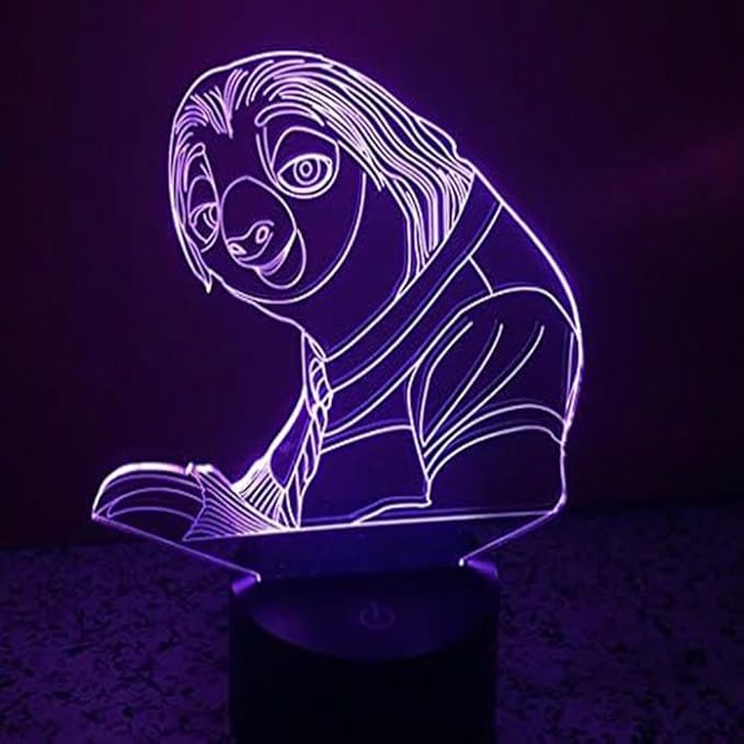 Birthday Gift Sloth Lamp - 3D Optical Illusion 2 Functions multi colors USB Charging or AA Battery - Acrylic Panel Funny Sloth Flash Light Gifts for Kids BF GF Son & Daughter