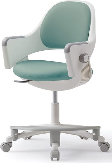 SIDIZ ringo Kids Desk Chair : Ergonomic Kids Chair with Footrest, 4-Step Growing Function, Adjustable Seat Height, Sit-Locking Casters, Swivel Type Kids Chair (Mint Green Chair)