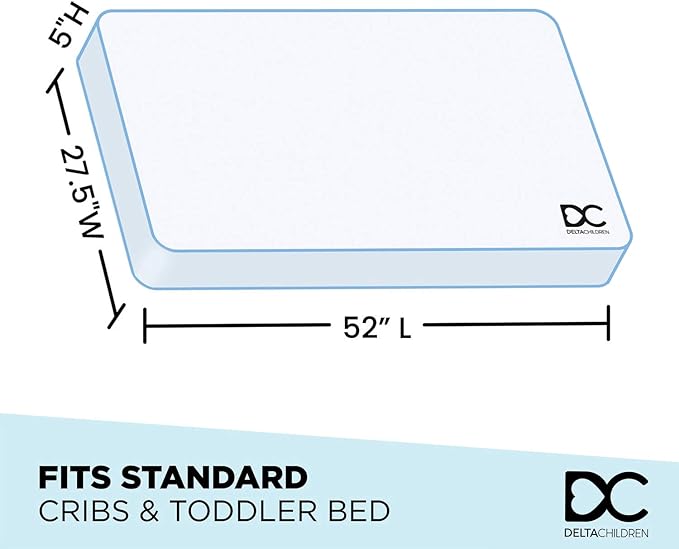 Delta Children Heartland 4-in-1 Convertible Crib, Bianca White + Delta Children Twinkle Galaxy Dual Sided Recycled Fiber Core Crib and Toddler Mattress (Bundle)