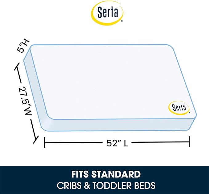 Delta Children Heartland 4-in-1 Convertible Crib Infant Changing Table with Pad + Serta Perfect Start Crib Mattress, Bianca White