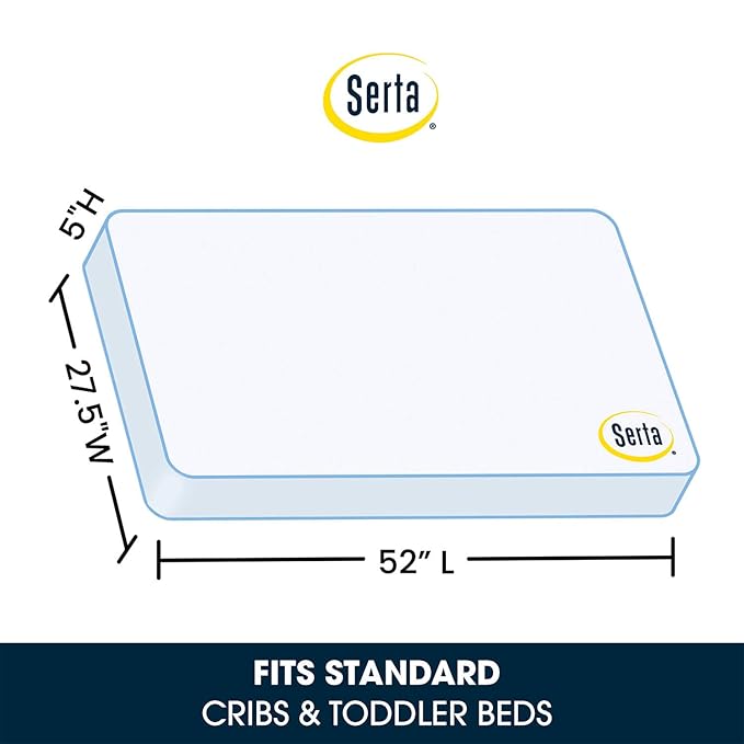 Delta Children Bentley S Series 4-in-1 Crib, Chocolate + Serta Perfect Slumber Dual Sided Recycled Fiber Core Crib and Toddler Mattress (Bundle)