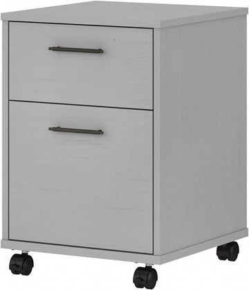 Bush Furniture Key West 2 Drawer Rolling File Cabinet in Cape Cod Gray, Mobile Organization for Home Office, Small Under Desk Storage on Wheels