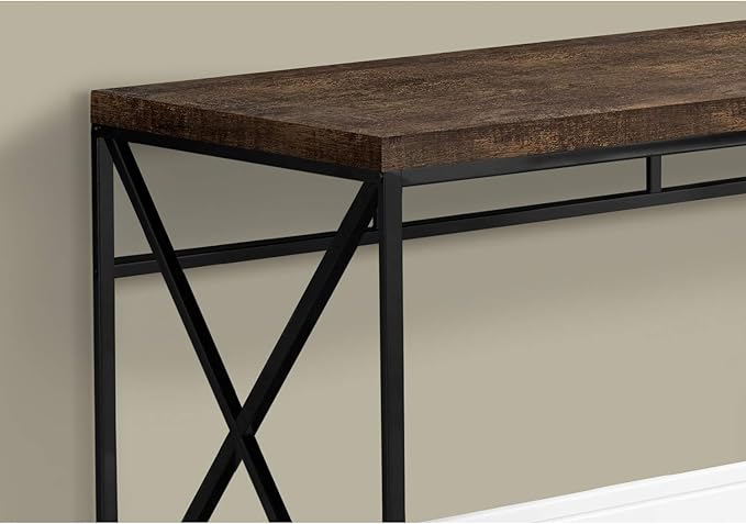 Monarch Specialties I 7450 Computer Desk, Home Office, Laptop, Work, Metal, Laminate, Brown, Black, Contemporary, Modern