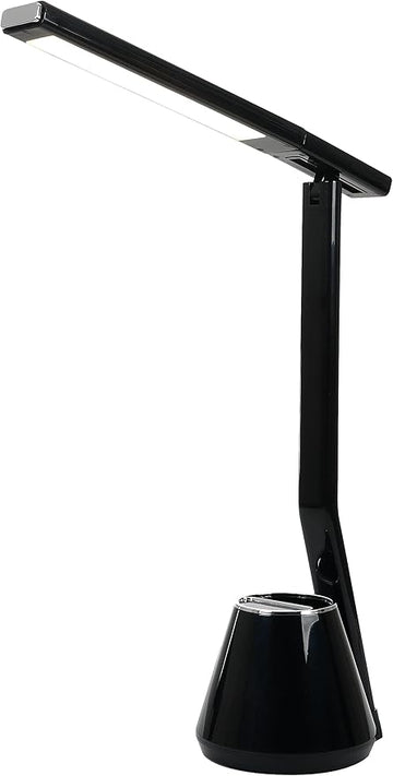 Folding Mini Desk Lamp - Dimmable Touch Control 8W LED Portable Light - Foldable 17.67" H Table Top Lamps for Office Home & Travel, Black