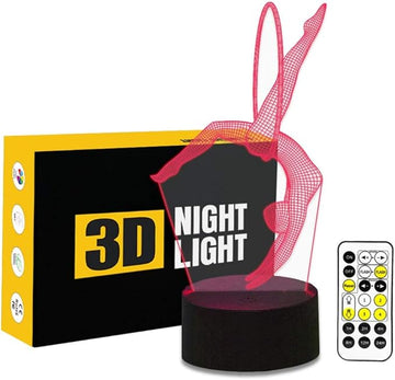 Gymnastics 3D Optical Illusion Lamp 7 Colors Change Timing Remote Control and Touch Button LED Table Desk Lamp for Home Bedroom Decoration