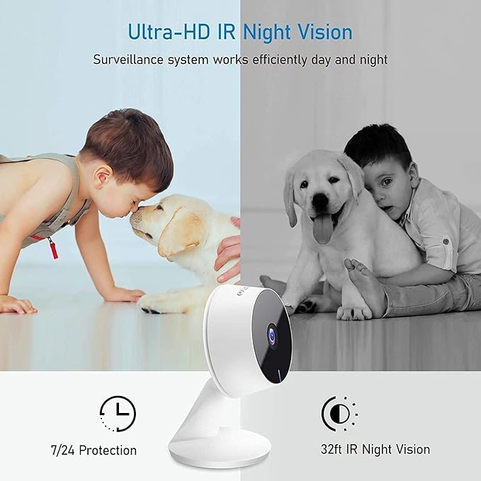 LaView 5G& 2.4GHz Security Cameras 4pcs, Home Security Camera Indoor 1080P, Wi-Fi Cameras Wired for Pet, Motion Detection, Two-Way Audio, Night Vision, Works with Alexa, iOS & Android & Web Access