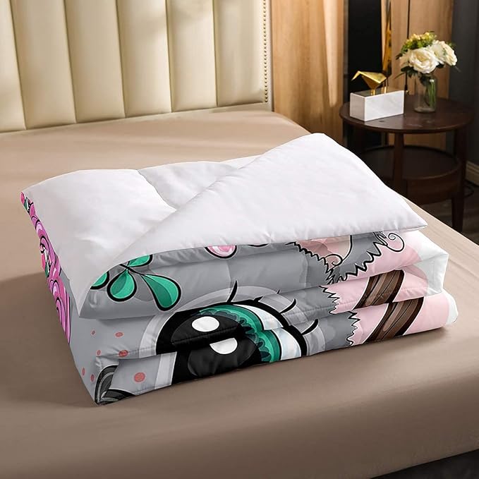 Erosebridal Cartoon Koala Comforter Set Twin Size, Cute Koala Bedding Set, Cherry Blossom Rose Quilted Duvet for Kids Baby Toddler, Nursery Quilt Set, Butterfly Branch Leaves Duvet Set
