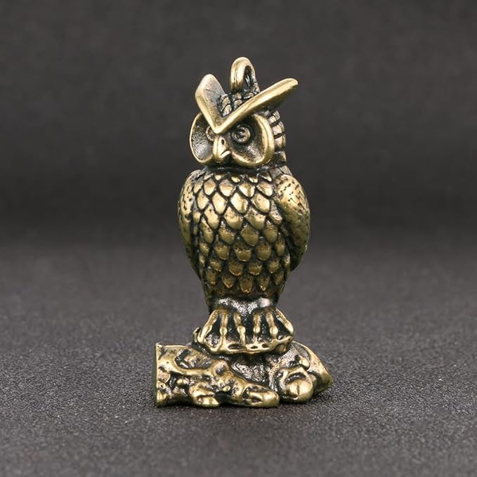 Vintage Solid Brass Owl Figurine - Adorable Desk Decor for Collectors - Perfect Home or Office Accent(Little Owl)