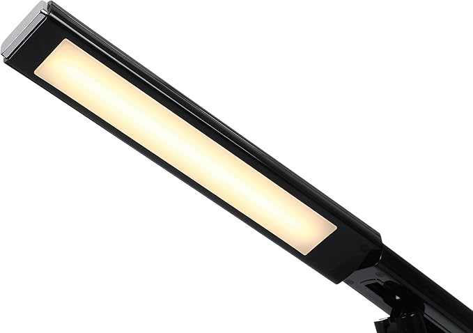 Folding Mini Desk Lamp - Dimmable Touch Control 8W LED Portable Light - Foldable 17.67" H Table Top Lamps for Office Home & Travel, Black