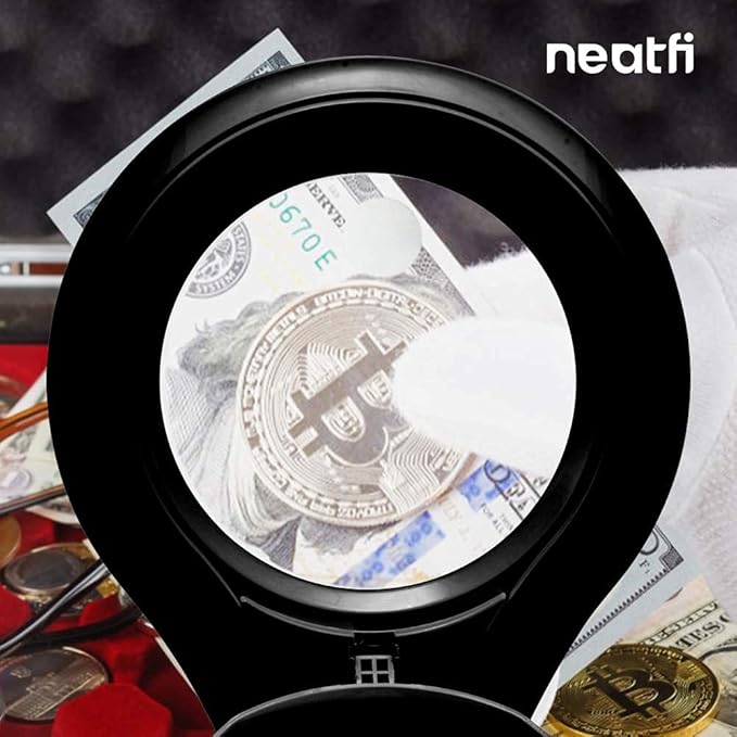 Neatfi (New Model) Bifocals 1,200 Lumens Super LED Magnifying Lamp with Clamp, 5D + 20D, Dimmable, 60 Pcs SMD LED, 5 Inches Diameter Lens, Adjustable Arm (5 Diopter + 20 Diopter, Black)