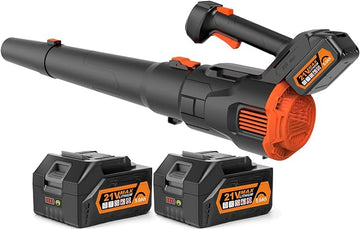 Leaf Blower Cordless - 500CFM 150MPH Brushless Electric Leaf Blower with Battery and Charger, 20V 2 packs 5.0 Ah Battery Powered Leaf Blower, for Lawn Care Yard Porch Driveway Patio Clean