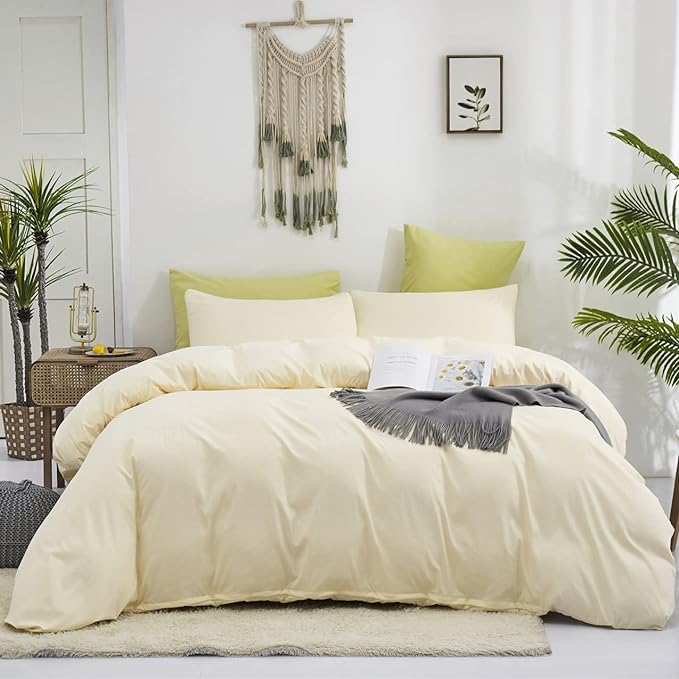 Light Yellow Comforter Set Queen Off White Bedding Set Beige Comforter Set Queen Men Breathable Ivory Bedding Set Women Soft Off White Queen Ivory Bedding Comforter Set Queen