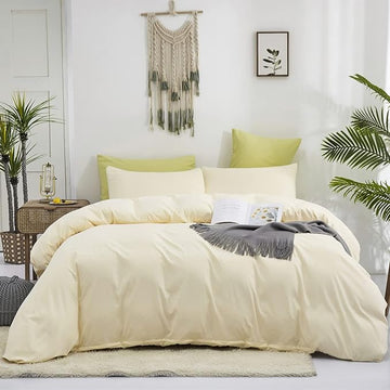 Light Yellow Comforter Set King Off White Bedding Set Beige Comforter Set King Men Breathable Ivory Bedding Set Women Soft Off White King Ivory Bedding Comforter Set King