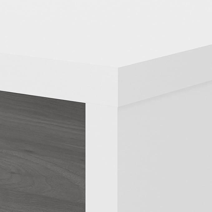 Bush Business Furniture Echo L Shaped Computer Desk, 72W, Pure White and Shiplap Gray